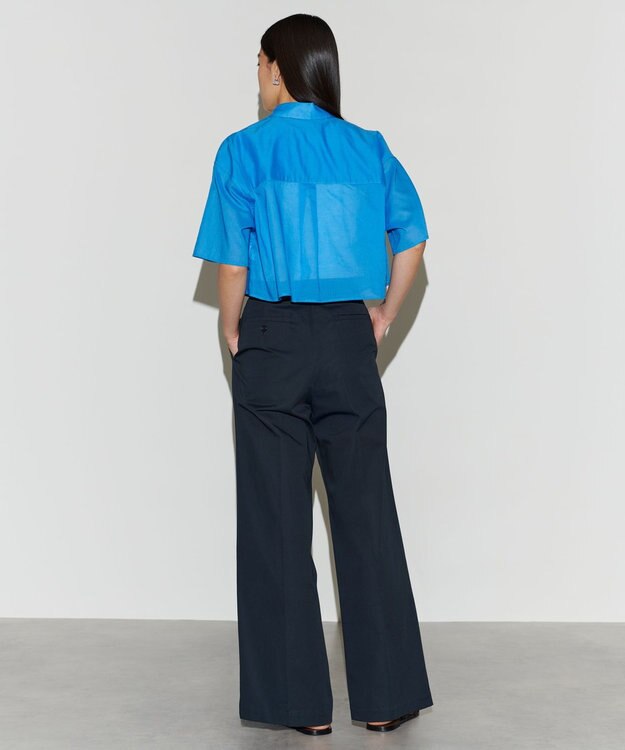 NAVE 【Nave 　洗える】シアークロップド シャツ サックスブルー系