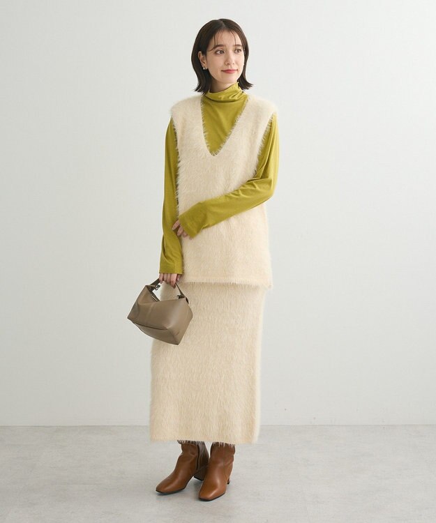 Green Parks ・Ｐｅｔｉｔ　Ｆｌｅｕｒ　シャギーニットスカート Ivory