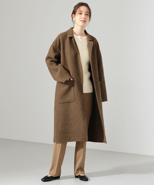 SHARE PARK LADIES リブクルーネックカーディガン オフ