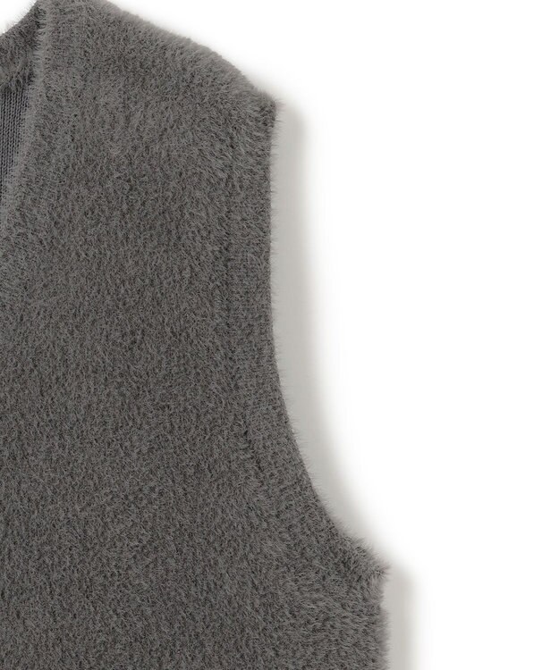 UNFILO L ナイロンシャギー ベスト チャコール