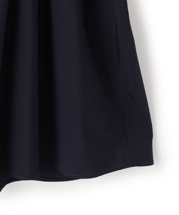 ICB レーヨンシルクストレッチブレンド ドッキングペプラムプルオーバー ネイビー