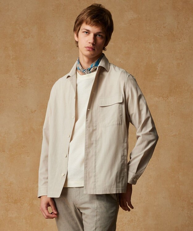 JOSEPH ABBOUD 【オーガニックコットン使用・日本製】JOEコットンサッカークルーネック Tシャツ ライトグリーン系