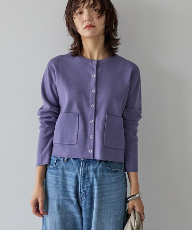 AMERICAN HOLIC バイパチリングドットニットカーディガン Purple