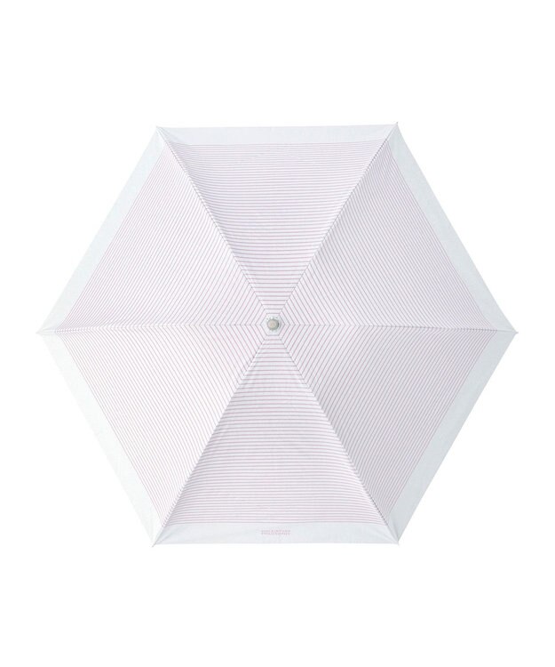MOONBAT 【軽量】マッキントッシュ フィロソフィー 晴雨兼用日傘 折りたたみ傘 ボーダー／遮光 遮熱 UV オフ×ピンクボーダー
