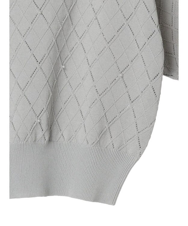 earth music&ecology アーガイルスカシパールニットプルオーバー Light Gray