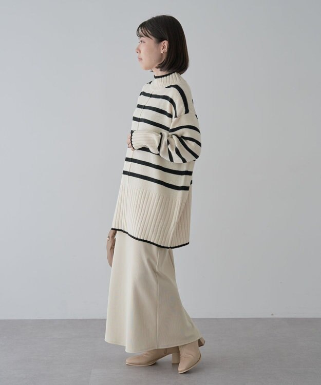 Green Parks 洗えるモックネックニットプルオーバー Off White