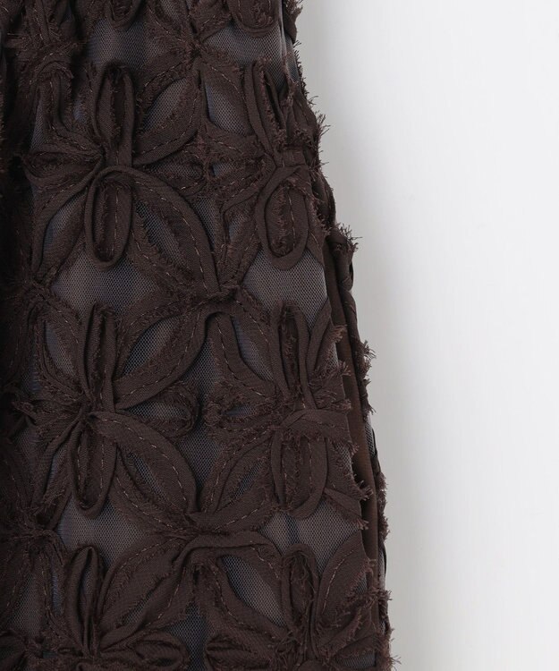 自由区 【カタログ掲載】テープエンブロイダリー スカート ブラウン