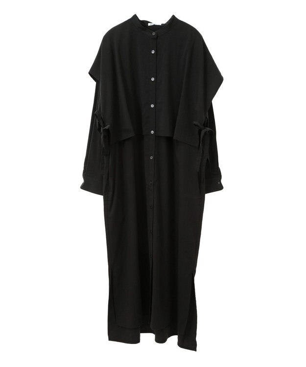 CRAFT STANDARD BOUTIQUE レイヤード風シャツワンピース Black