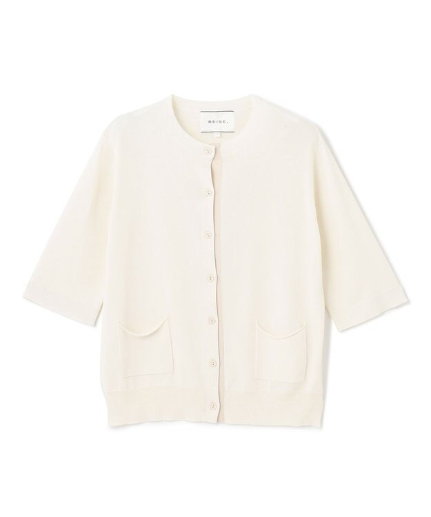 BEIGE， 【S-size】VALOIS / 半袖カーディガン Ecru