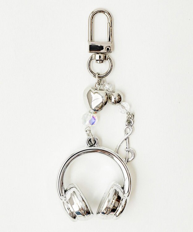 WEGO ヘッドホンビーズキーホルダー シルバー