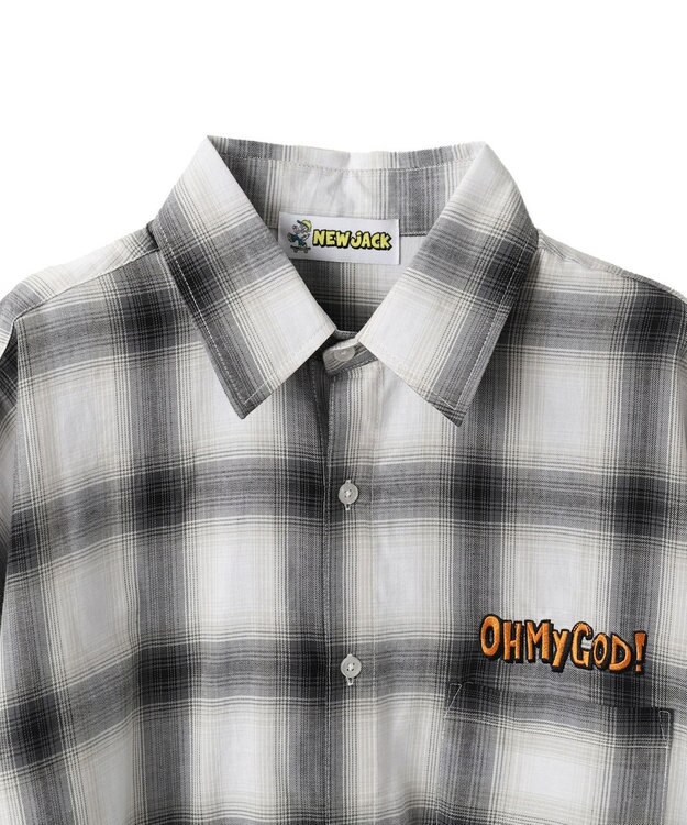WEGO 【ユニセックス着用アイテム/綿100%/MLサイズ展開】別注NEW　JACKオンブレチェックシャツ（S） ホワイトチェック1
