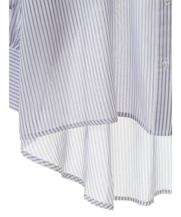 earth music&ecology 袖スリットリボンロングシャツ Navy