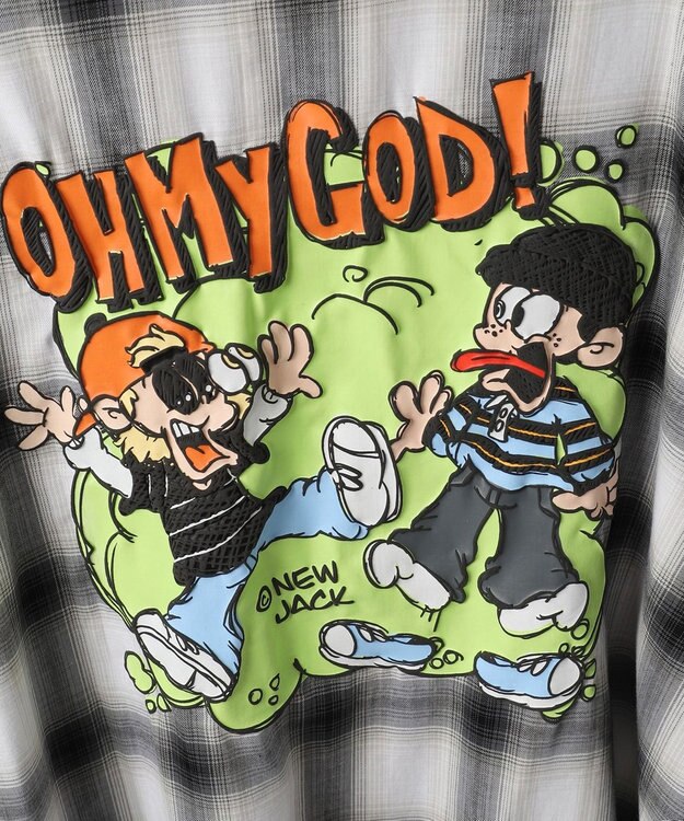 WEGO 【ユニセックス着用アイテム/綿100%/MLサイズ展開】別注NEW　JACKオンブレチェックシャツ（S） ホワイトチェック1