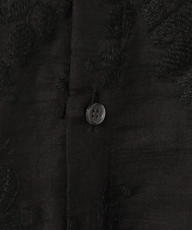 UNFILO L 【前後着用可能の2WAY仕様】ボタニカル エンブロイダリー ブラウス ブラック