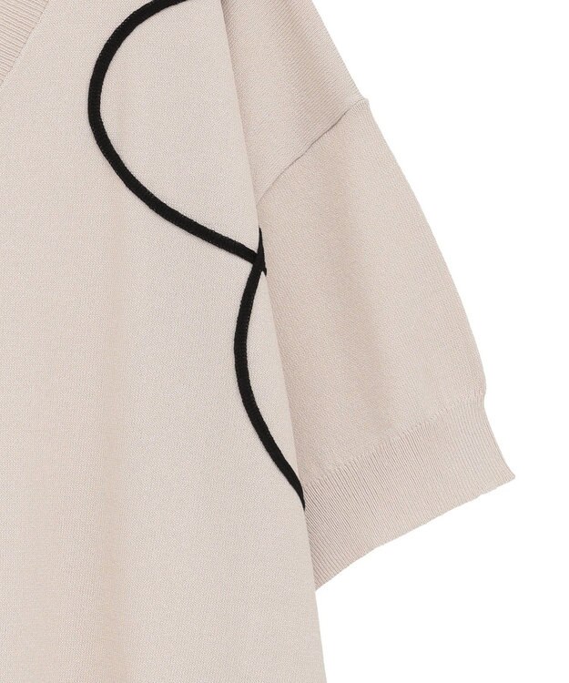 Green Parks 刺繍コードＶネックフレンチカーディガン Light Beige