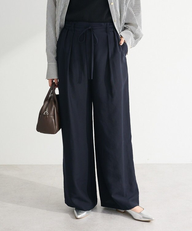 Green Parks 共ベルト付きツイルカラーパンツ Dark Navy