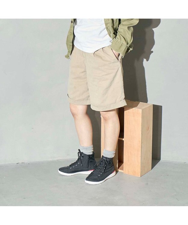 ing <ing>晴雨兼用ハイカットスニーカー ブラック