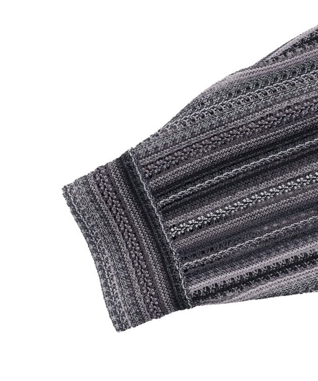 WEGO ストライプメッシュBIGシャツ（LS） グレー