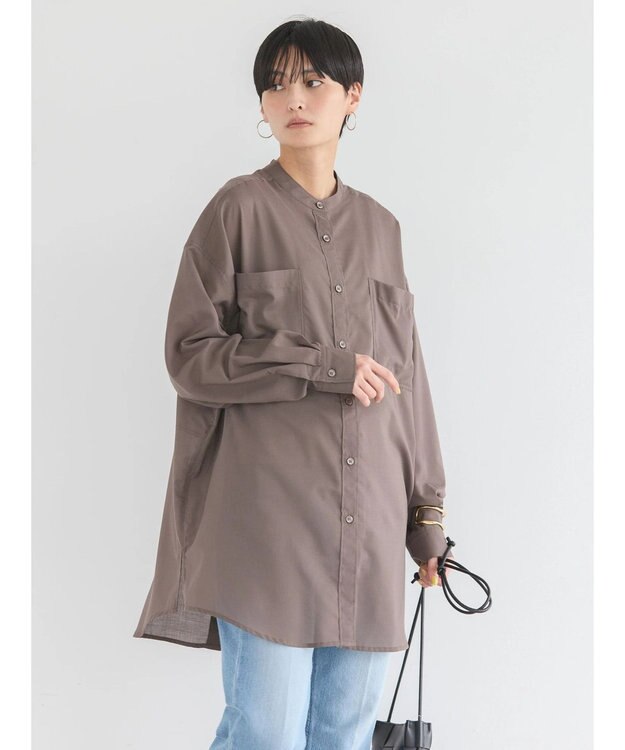 AMERICAN HOLIC イージーケア＋接触冷感　Ｗポケットシャツチュニック Brown