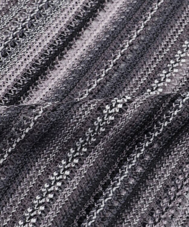 WEGO ストライプメッシュBIGシャツ（LS） グレー