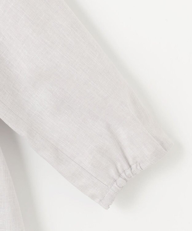 J.PRESS LADIES 【洗える・接触冷感・吸水速乾】麻SOLID バンドカラー シャツ ブラウス グレージュ系