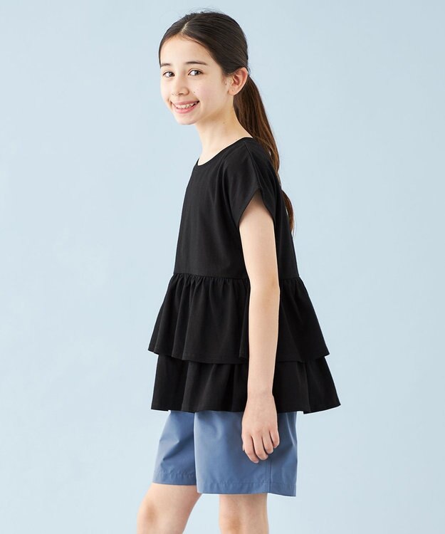 UNFILO 【110-150cm】アソート デザインTシャツ ブラック[ティアード]