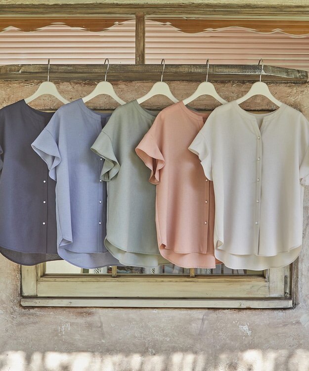 ANY SIS 【美人百花6月号掲載】スムージーポリエステル ブラウス ライトブルー