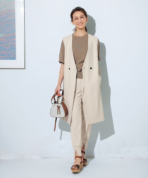 UNFILO 【接触冷感/UVケア/抗菌防臭】スゴ機能 ニット ダークブラウン系