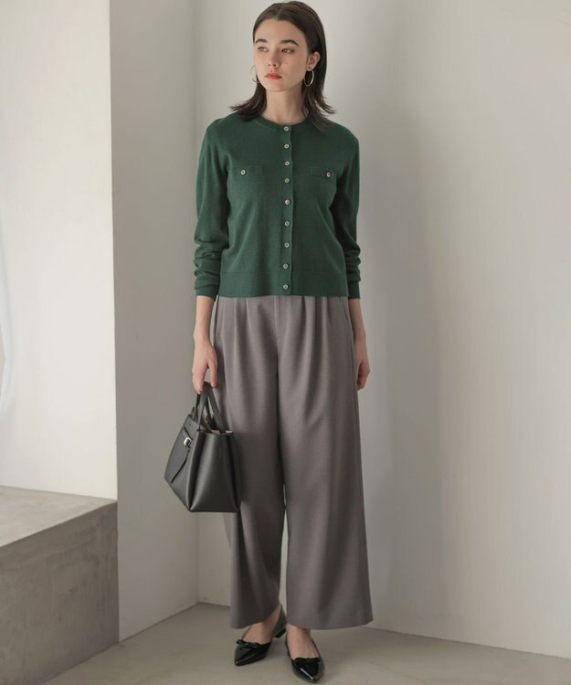 組曲 S 【ご好評につき追加販売 / 新色追加】ラメアンサンブル ニット ダークグリーン系