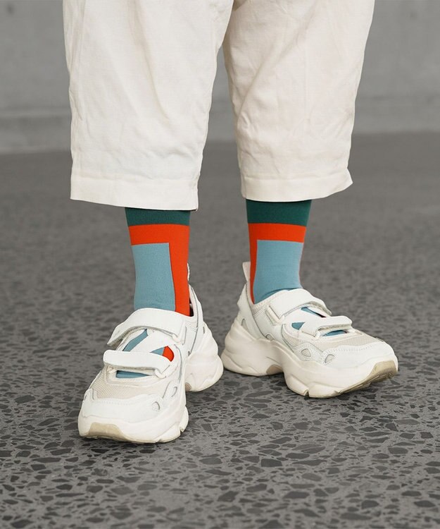 nitorito 【UNISEX】米沢オリジナル柄 block 靴下 green