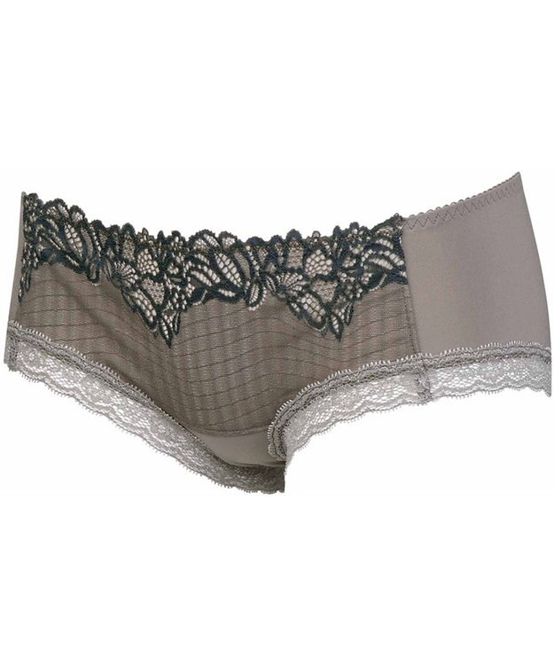 WACOAL ボーイレングス ショーツ 【リボンブラ 脇すっきり】 BRB433とペア はきこみ丈あさめ ナイロンベア天竺素材(バック) レディース PRA633 /ワコール グレー