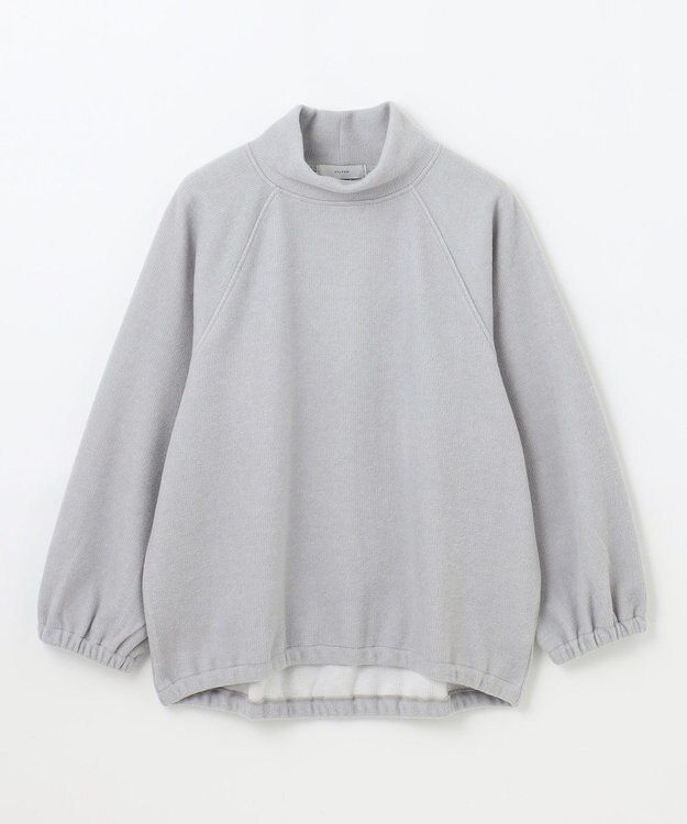 ANY L リブ起毛モックネックプルオーバー グレー