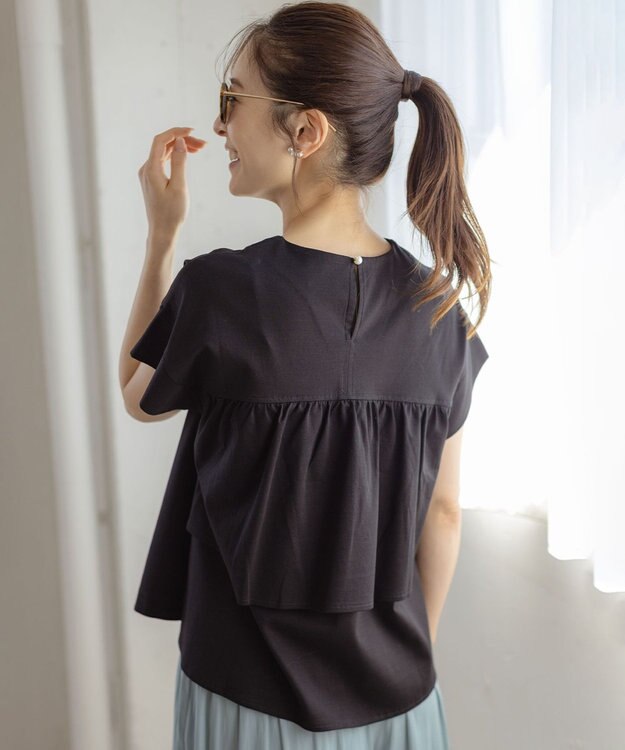 組曲 バックフリル カットソー ブラック系