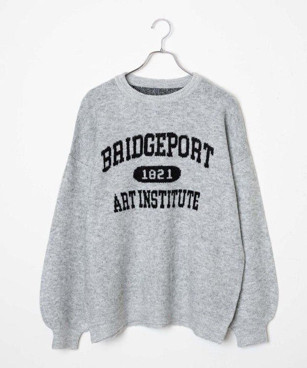 WEGO フラッフィーロゴジャガードニットプルオーバー グレーその他