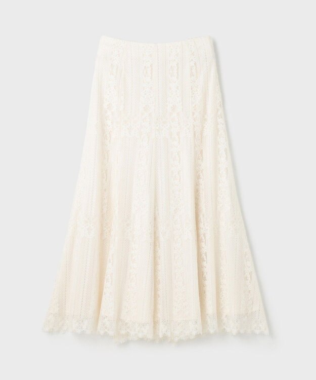 GRACE CONTINENTAL ストライプレースフレアスカート キナリ