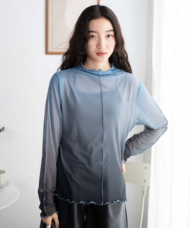 WEGO グラデーションシアーロンT ブルー