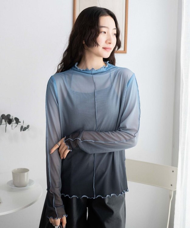 WEGO グラデーションシアーロンT ブルー