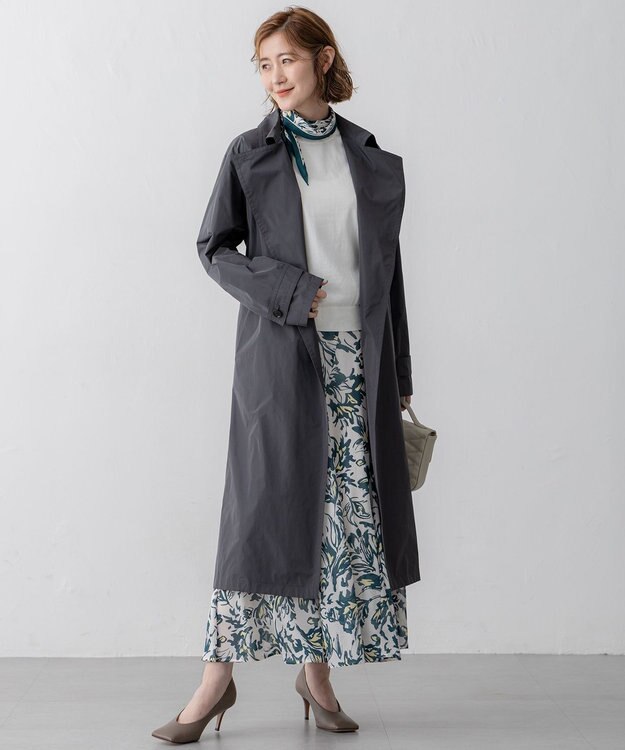 23区 【VERY3月号掲載/撥水加工/洗える】LIMONTA ハイカウントメモリータフタ コート グレー系