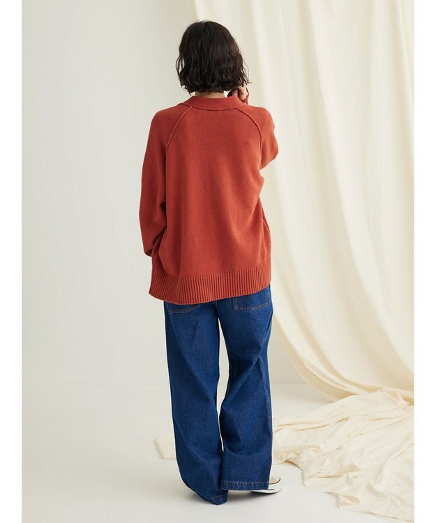 CRAFT STANDARD BOUTIQUE Ｖネックアウトリンキングカーディガン Orange