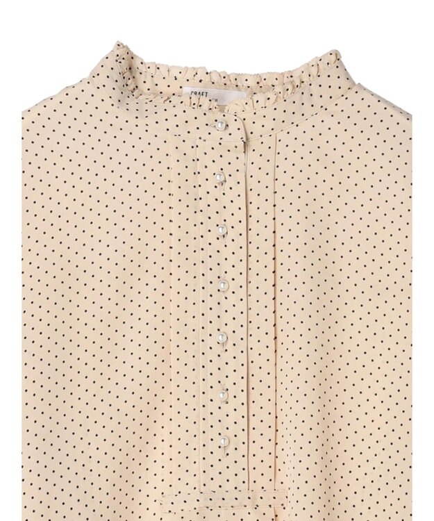 CRAFT STANDARD BOUTIQUE ピコフリルドットブラウス Beige