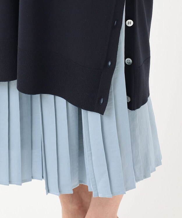 J.PRESS LADIES 【洗える】ワンピ＋プリーツスカート ツインセットワンピース ネイビー系