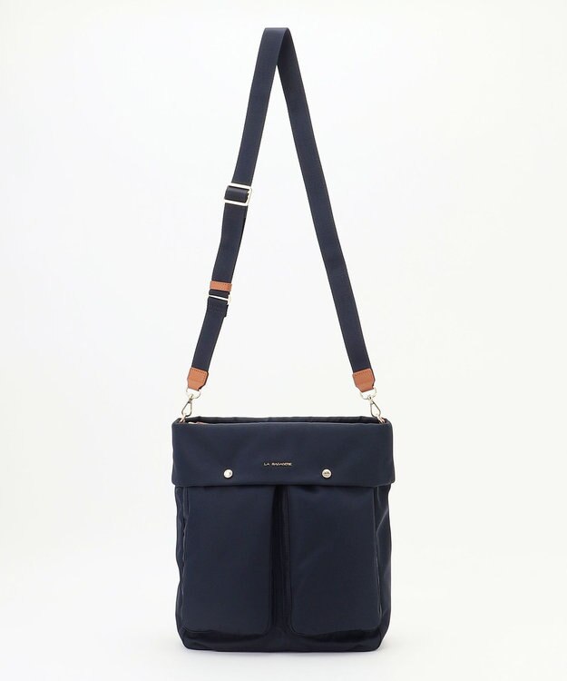 LA BAGAGERIE ダブルフロントポケット2WAYビッグショルダー ネイビー