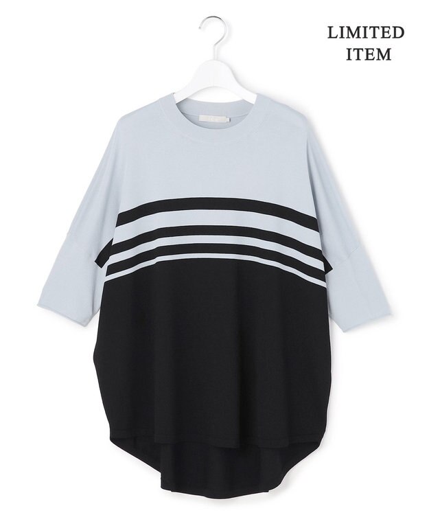 ICB 【先行予約・WEB限定カラーあり】VIS/NYハイゲージ プルオーバーニット サックスグレー×ブラックボーダー［WEB限定］