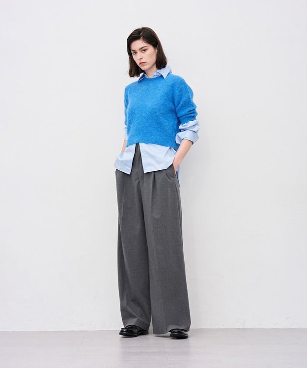 uncrave アルパカファーニット ショートトップス ブルー