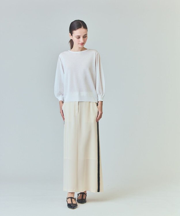 GRACE CONTINENTAL ラメシアーニットトップ ホワイト