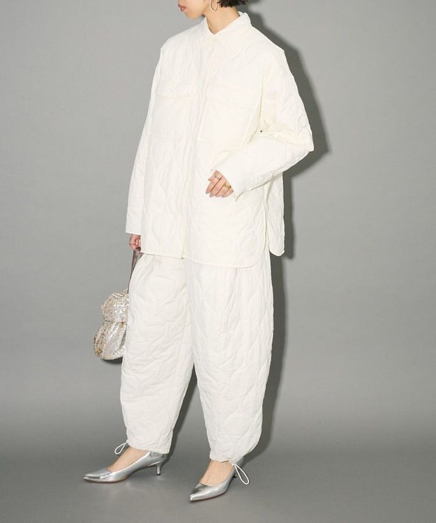 Green Parks キルティングカーブパンツ Off White