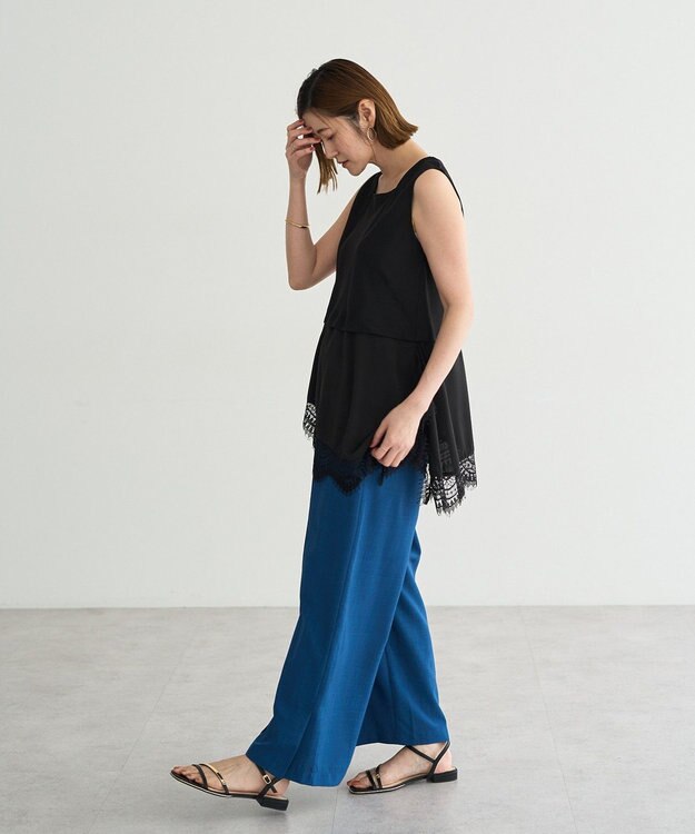 YECCA VECCA 2wayアシメデザインノースリーブブラウス Black