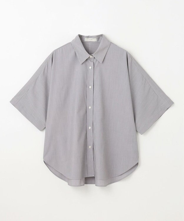 ANY 【接触冷感/UVカット/抗菌防臭/速乾】エニィファンクション半袖シャツブラウス ブラックストライプ