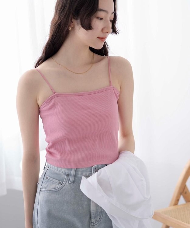 WEGO 【カップ付き】なちゅ盛れカップインショートキャミ ライトピンク