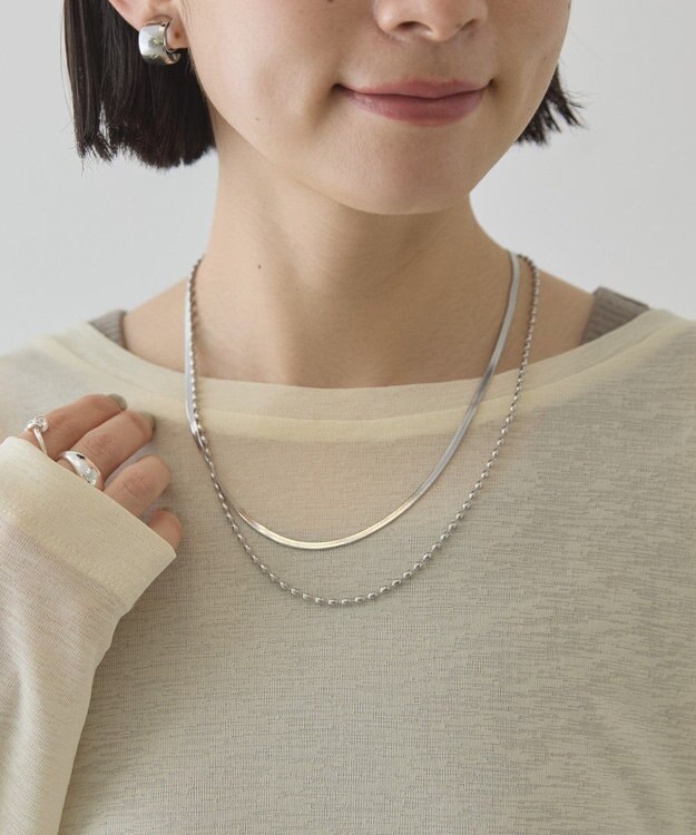 AMERICAN HOLIC 【ステンレス】スネーク2連ネックレス Silver